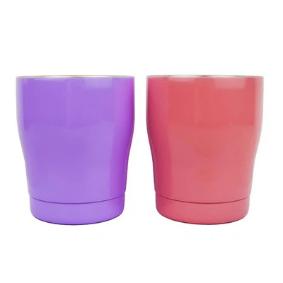 Dubbel vägg rostfritt stål 12 oz staplande tumlare med lock